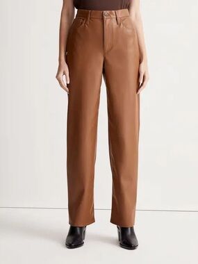 MADEWELL The Perfect Vintage Wide-Leg Pant Faux Leather Edition Size 26